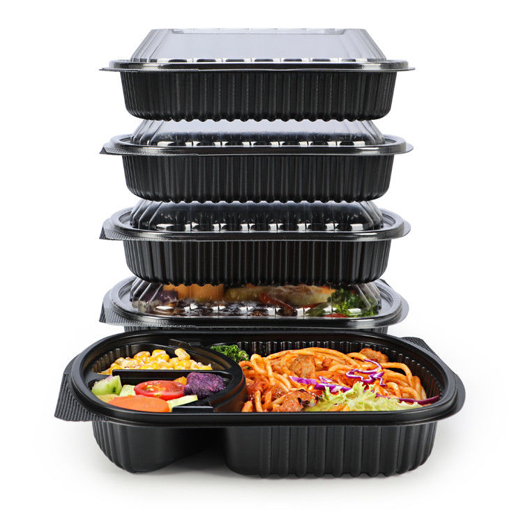 Fach-Microwavable Plastik der Mahlzeit-Vorbereitungs-2 nimmt Kasten mit Deckel weg