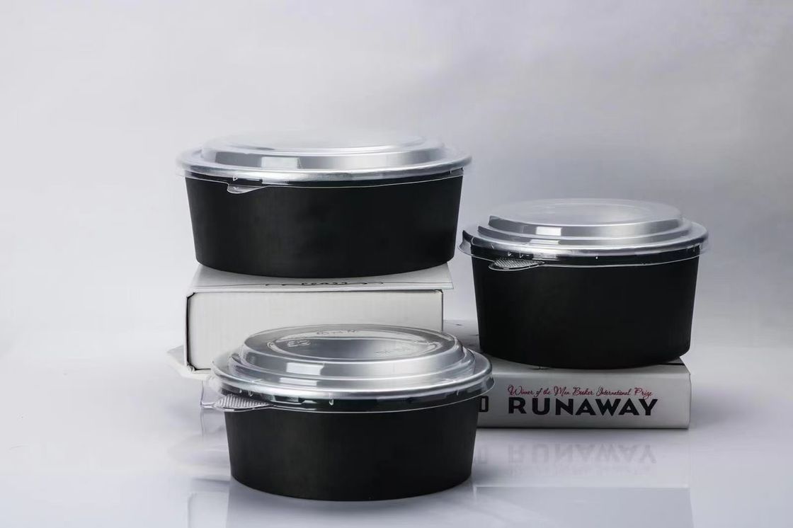 Runder fastfood-Aluminiumfolie-Behälter 1300ml Smoothwall Mitnehmermit Deckel