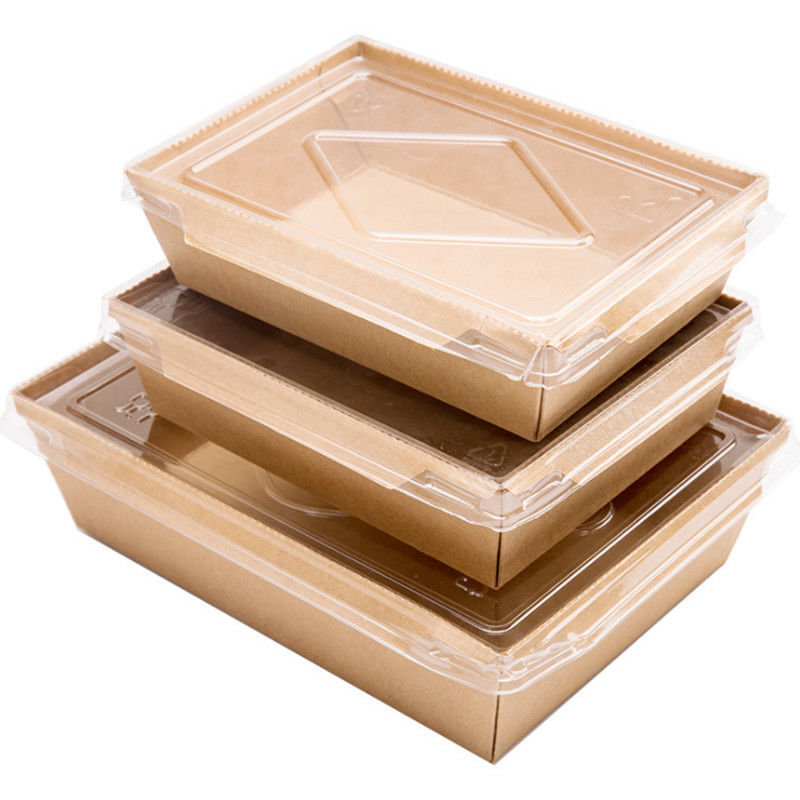 Nahrungsmittelgrad-Quadrat-Fischrogen-Reis-Kraftpapier-Kasten sind fettdicht mit Abdeckung sperrig