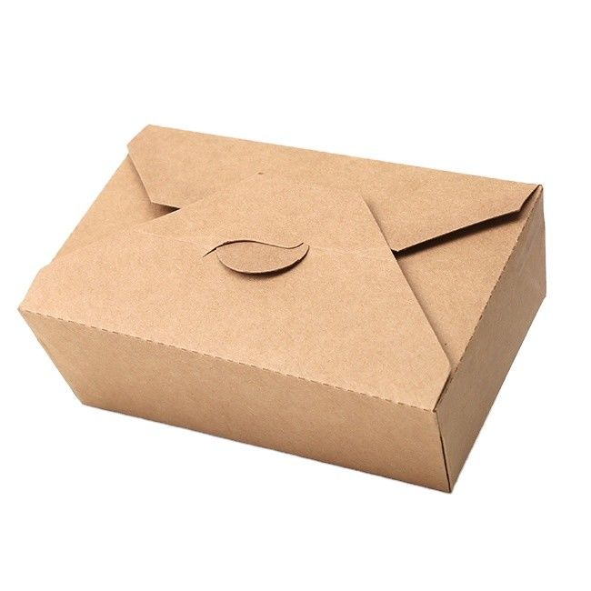 Einweg-Lebensmittel Früchte Salat gebratenes Huhn Mittagessen Kraftpapierbox
