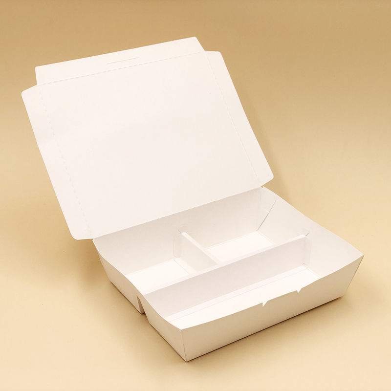 Kraftpapier-biologisch abbaubare Mitnehmerbehälter Wegwerf mit Fach