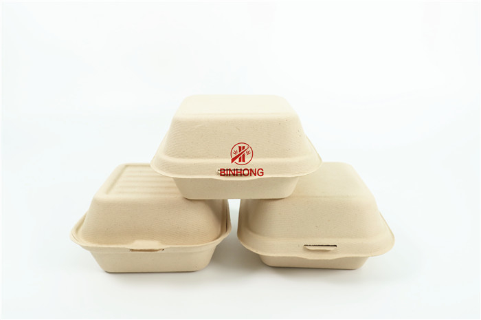 Weizen-Straw Takeaway Food Container Burger-Kasten-biologisch abbaubares Wegwerf