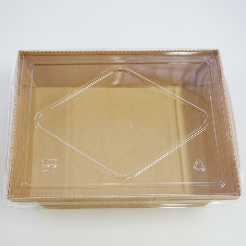 Biologisch abbaubare Nahrungsmittelbehälter-Kraftpapier-WegwerfBrotdose rechteckiges 500ml - 2100ml