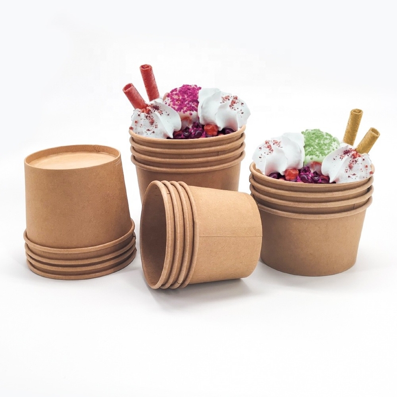Kundenspezifische Druckpapier-Eisdessert-Schale mit Deckel